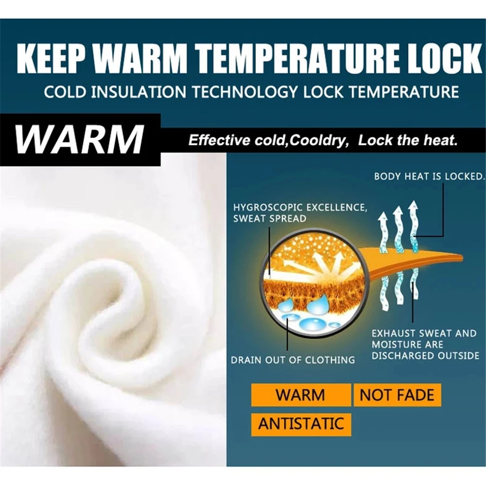 Winter-Radhose, klassische schwarze Thermo-Fleece-lange – Image 6