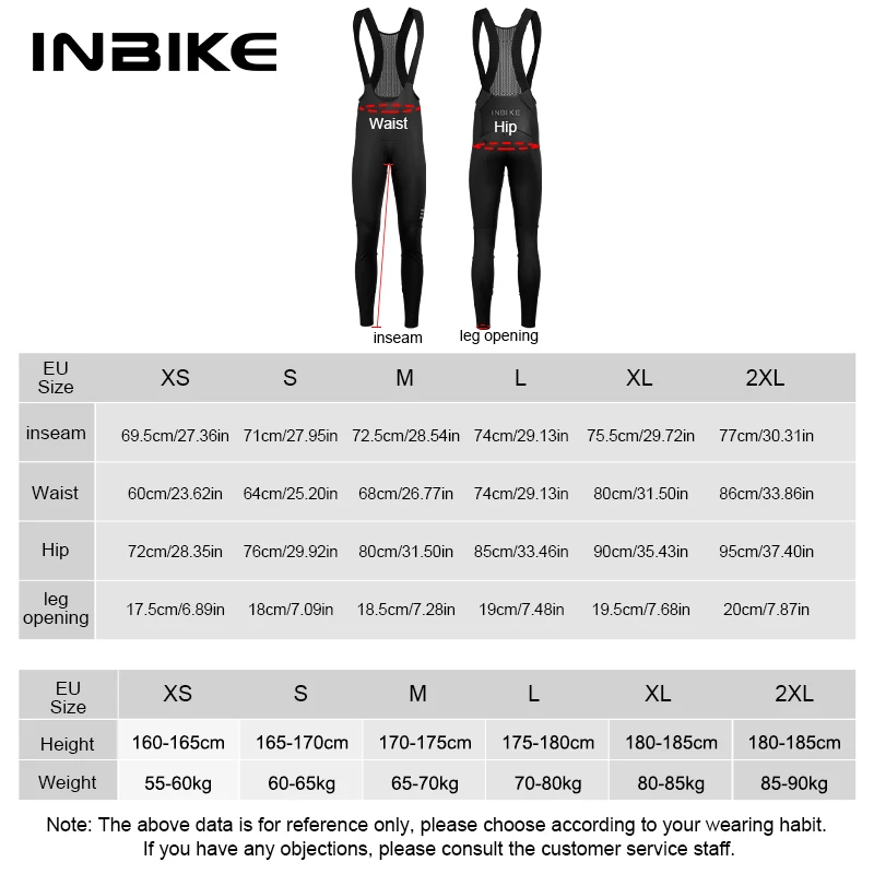 INBIKE Herren Radfahren Trägerhose Fleece Gepolstert Winter Thermasl – Image 6