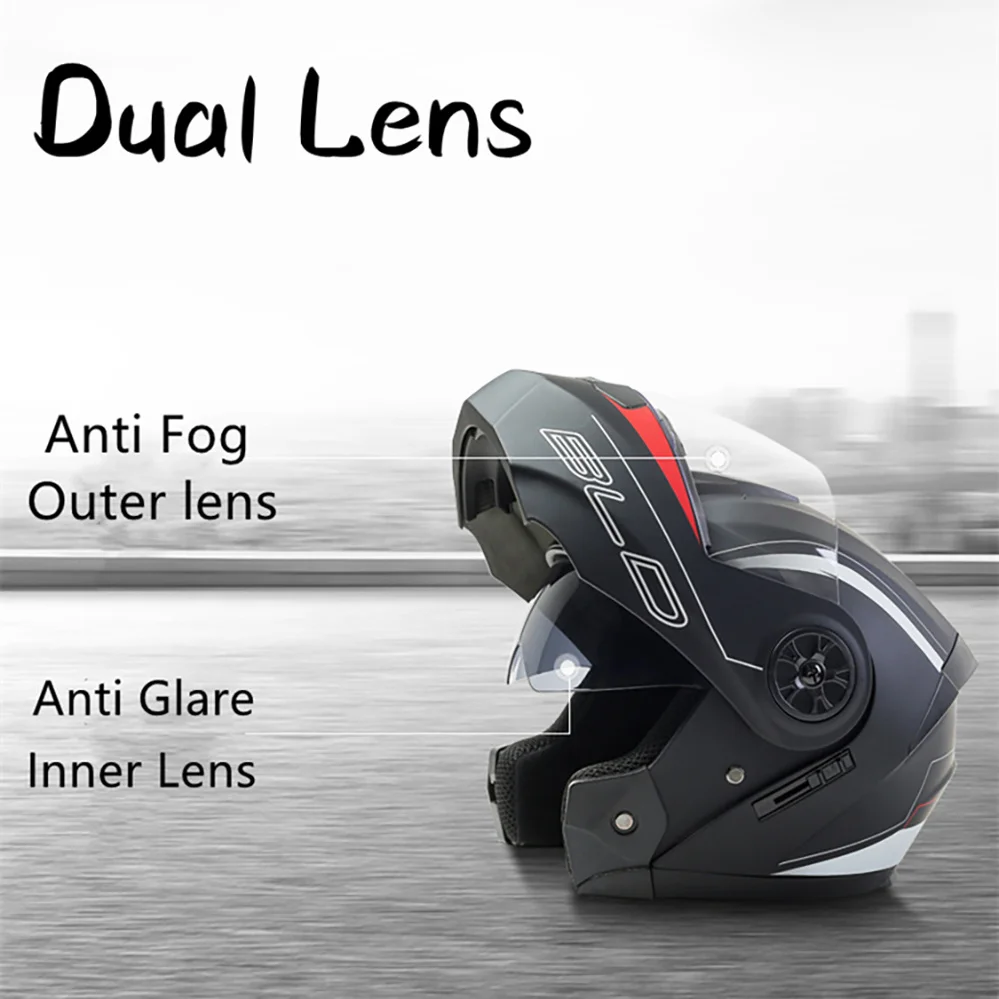 DOT ECE YuanTao Unisex Modularer Flip Up Motorradhelm Integralhelm – Bild 3