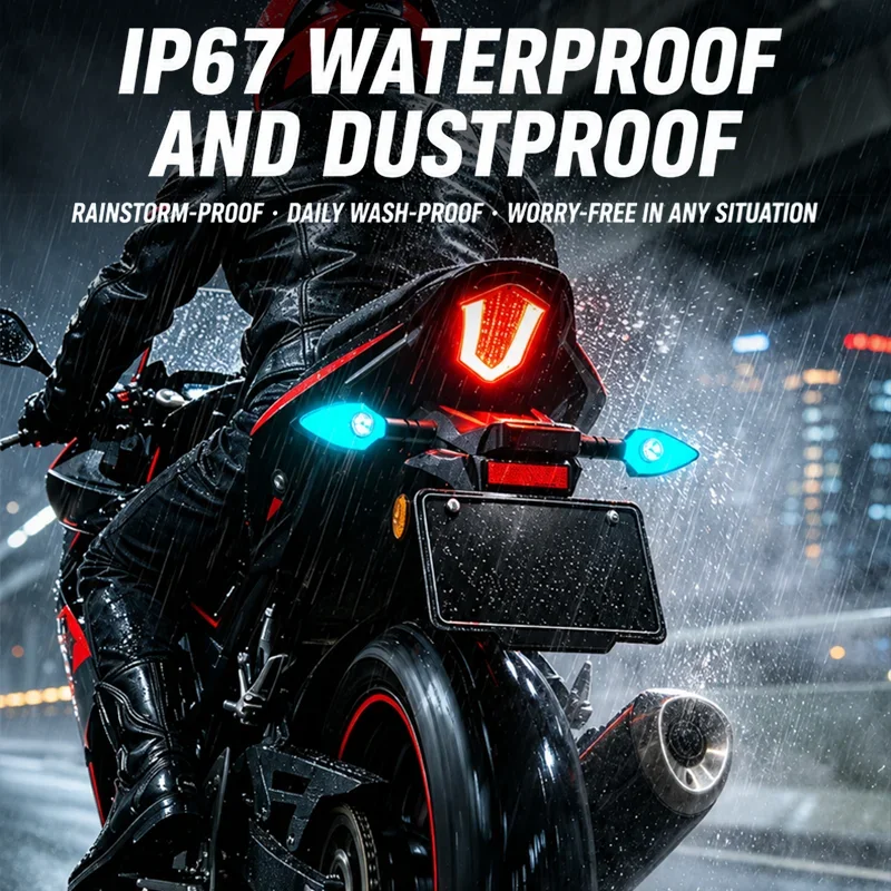 Motorrad-Blinker LED-Umgebungsleuchte mit Projektion Wasserdichtes – Bild 3