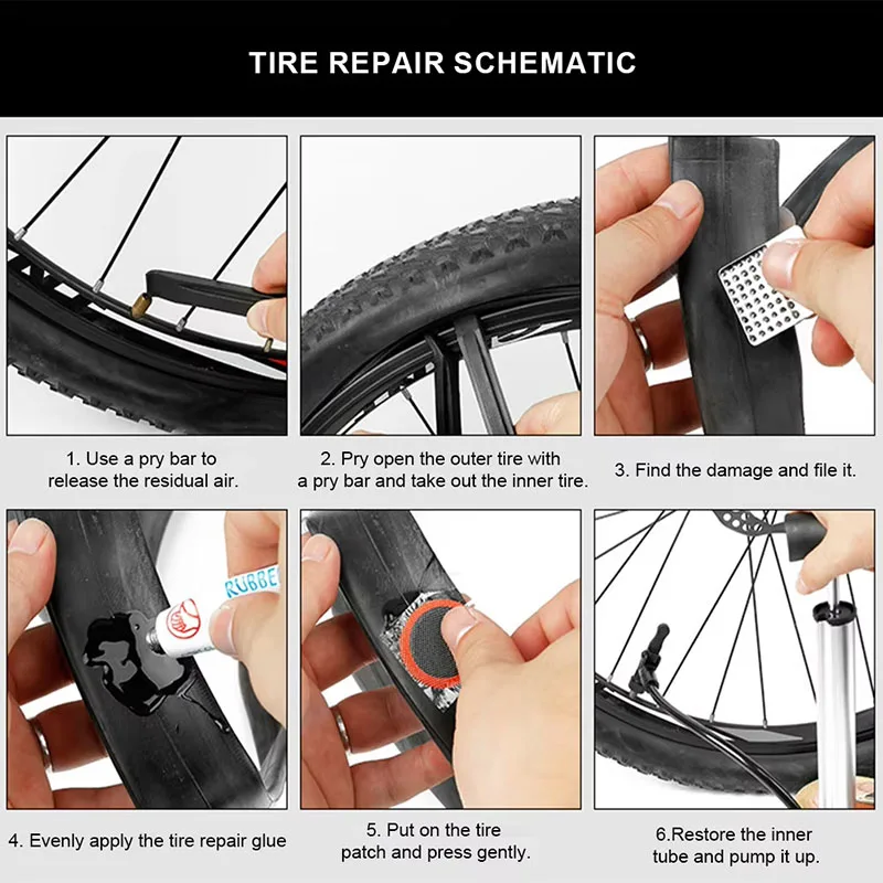 Fahrrad Flache Reifen Reparatur Kit Werkzeug Set 48 stücke Tragbare – Bild 6