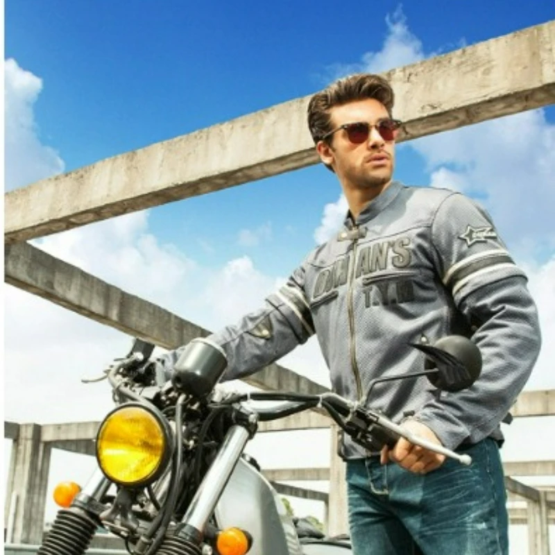 Motorradjacke für Herren Sommer Chaqueta Moto Jacke Fahrbekleidung – Immagine 6