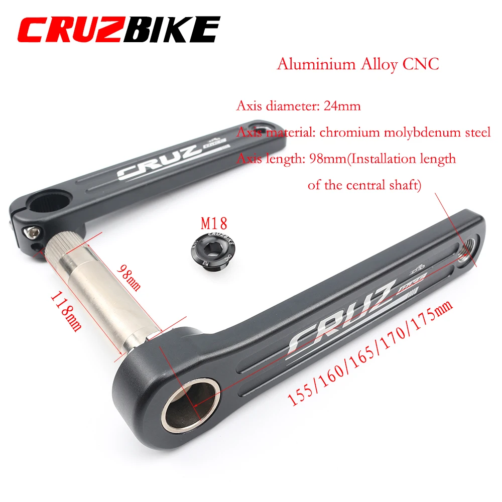 CRUZbike Rennrad Kurbelgarnitur 155/160/165/170/172,5/175 mm Kurbel – Immagine 5
