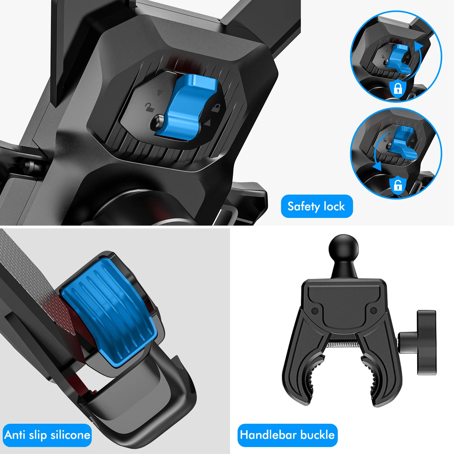 Fahrrad- und Motorrad-Lenker-Handyhalterung 360° ° Drehbare – Image 4