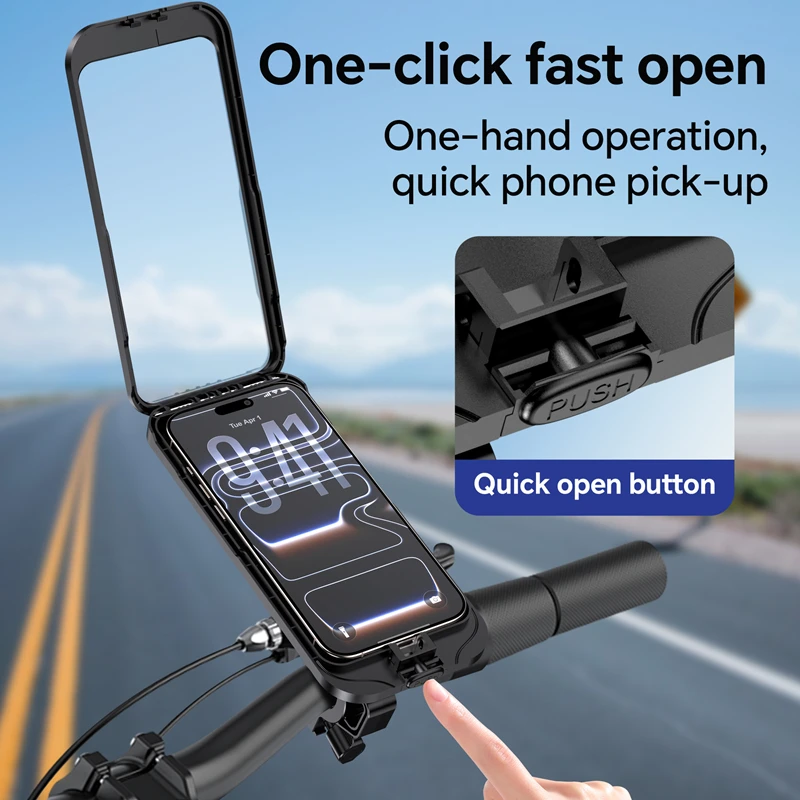 Wasserdichte Motorrad-Handyhalterung, Anti-Shake Lenkerhalterung 360° – Bild 2