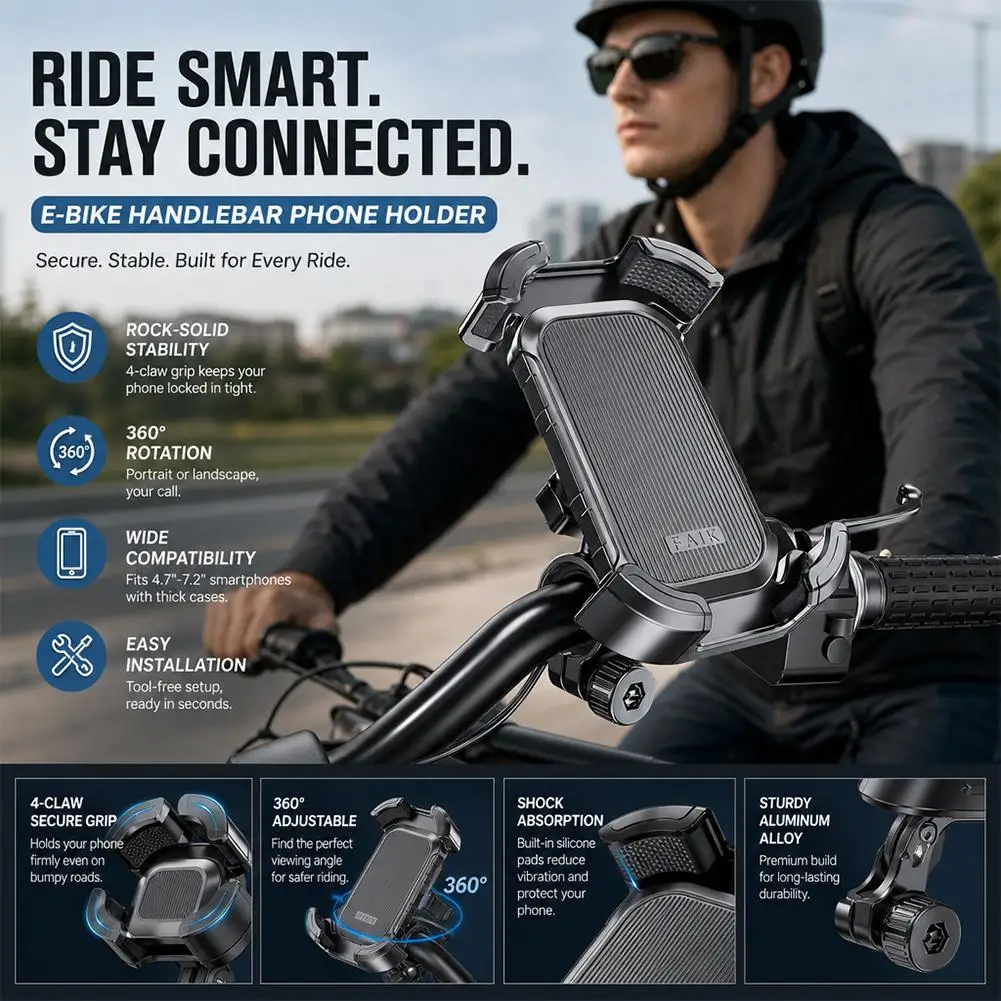 Fahrrad-Handyhalterung Motorrad-Handyhalter Lamicall – Immagine 4