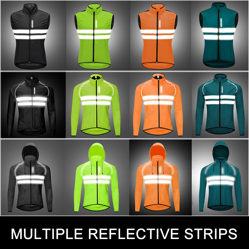 WOSAWE Radfahren Windjacke Männer Packbare Winddichte Reflektierende – Image 2