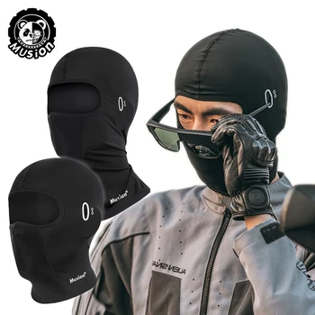 Musion Fahrradhelm Sturmhaube mit Brillengat Motorrad Vollgesichtsmaske Sonnenschutz Eisseide Biker