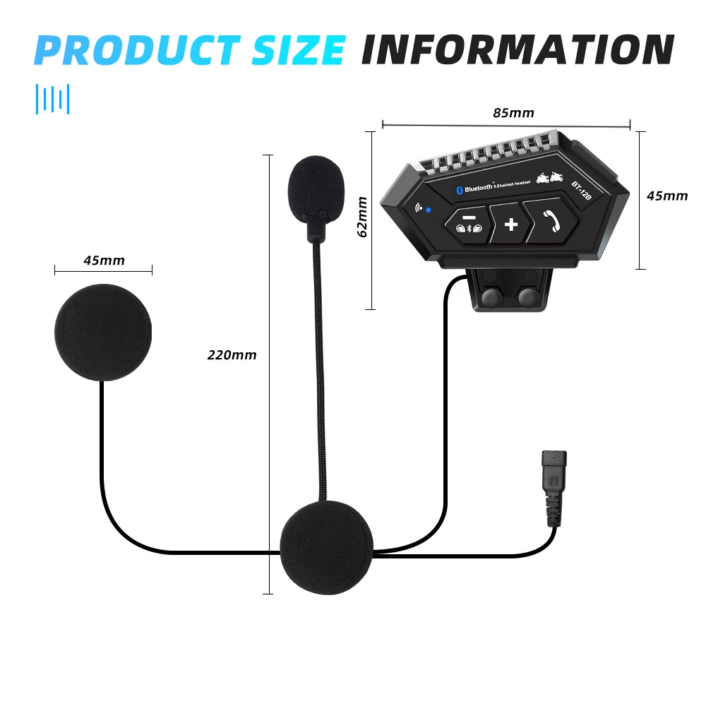 Motorrad Helm Headset Bluetooth Kopfhörer Drahtlose – Bild 6