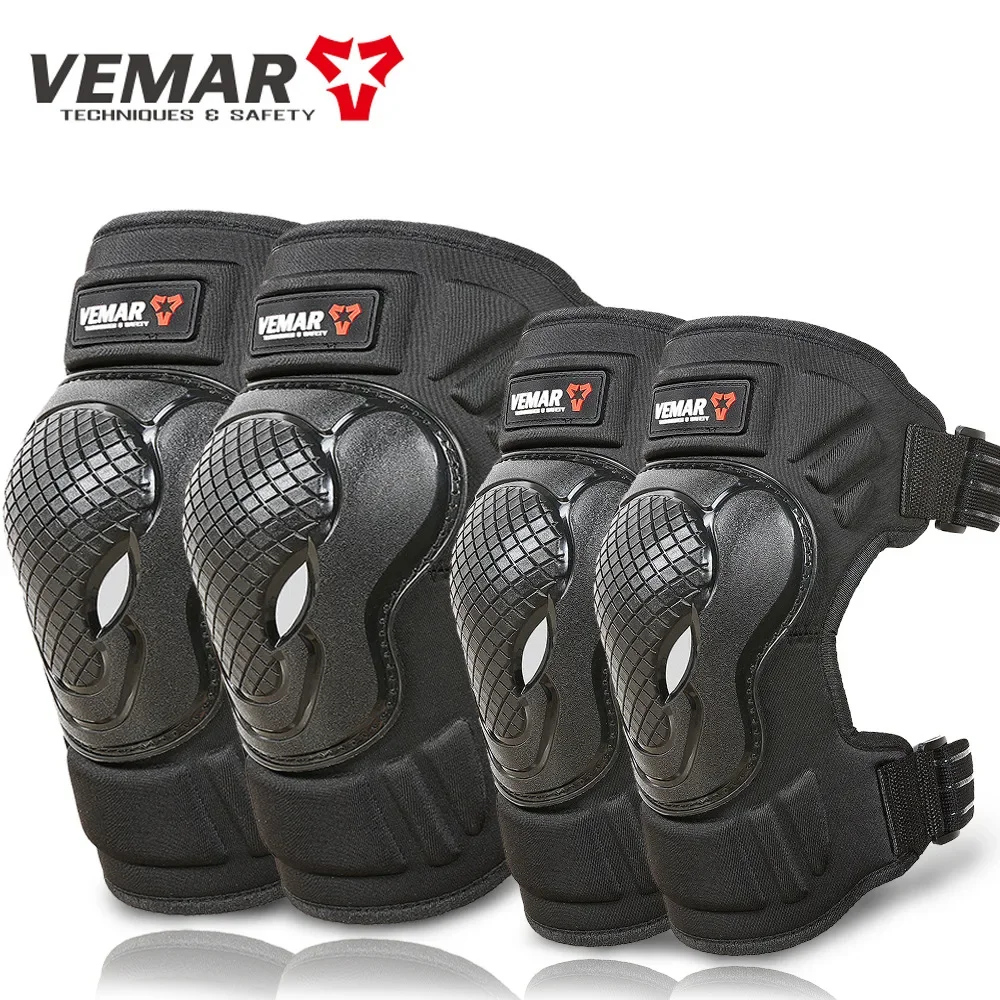 Vemar Motorrad-Knieschützer und Ellbogenschützer, MTB BMX Schutz, Erwachsene M-L, Sicherheitsschutz (4 Stück)