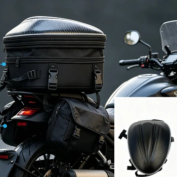 Wasserdichte Motorrad-Hecktasche, Multifunktionale Motorrad-Rücksitztasche, Erweiterbare