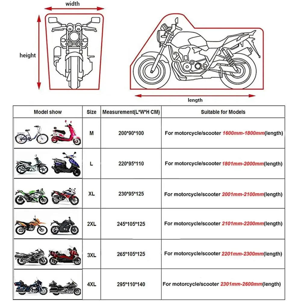 Motorrad abdeckung wasserdicht ganzjährig staub dicht UV-Schutz 190t – Bild 6