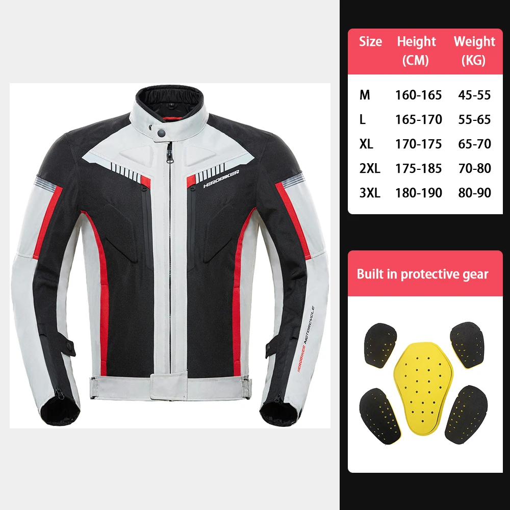 Motorradjacke Mann Wasserdichte Motorrad-Reitjacke Eingebaute Schutzausrüstung Motocross-Reitbekleidung Schutz