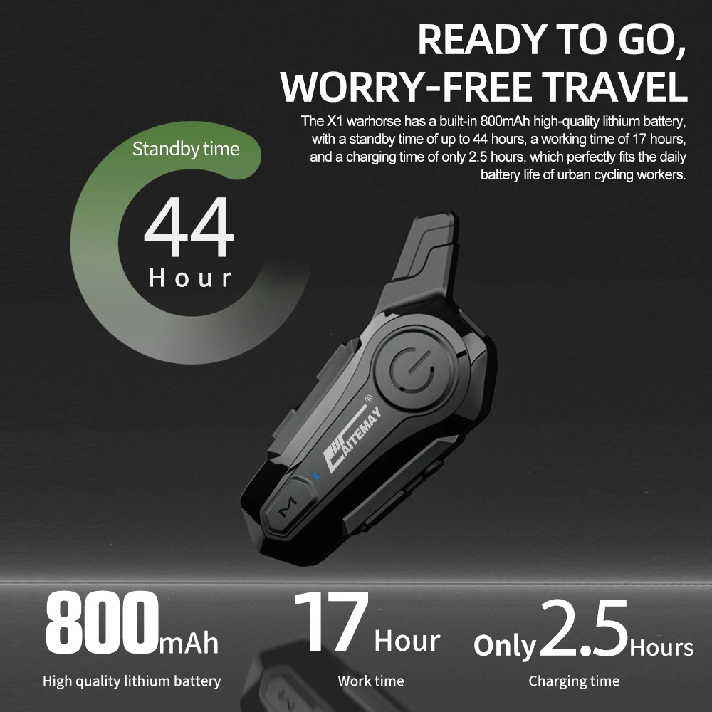 Bluetooth Motorrad Helm Intercom Headset 1000M Für 2 Fahrer – Bild 3
