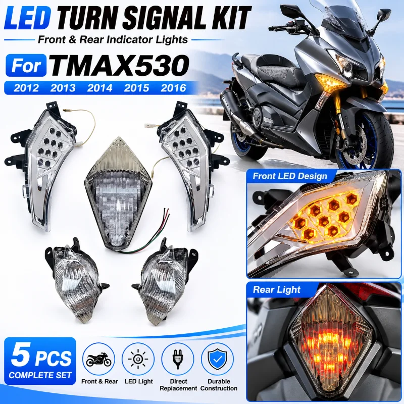 TMAX530 2012 2013 2014 2015 2016 Motorrad LED Vordere und Hintere Blinkerleuchte Anzeigeleuchte Rücklicht-Set