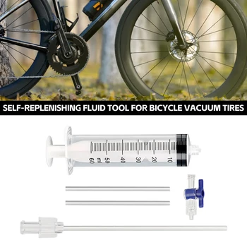 Fahrrad-Injektor-Set für schlauchlose Reifen, einfach zu verwendendes Spritzenwerkzeug mit Ventilkernentferner