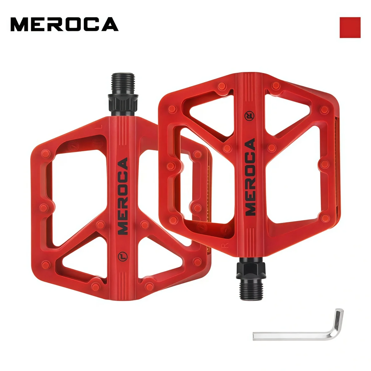 MEROCA Nylon-Fahrradpedale Plattform für MTB Rennrad Dual DU Lager blau rot lila orange grün