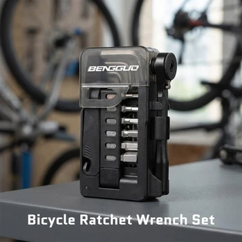 Fahrrad-Multitool-Set Ratschenschlüssel 12-in-1 Magnetischer Schraubendreher Inbusschlüssel-Set Reifenheber
