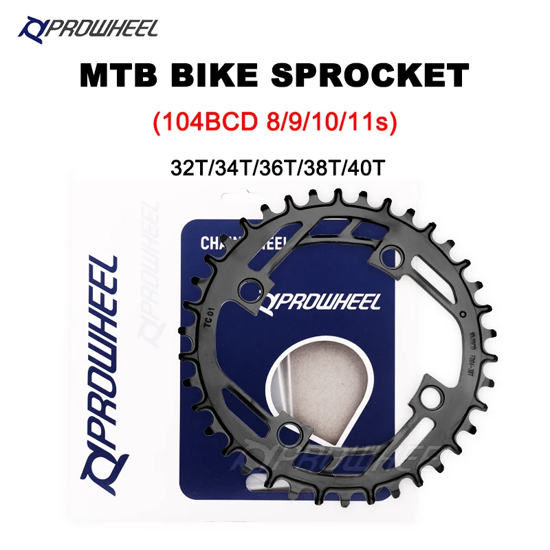 PROWHEEL Mountainbike Schmales Breites Kettenblatt 32T 34T 36T 38T 40T Kettenrad 104BCD MTB Fahrrad Kettenrad
