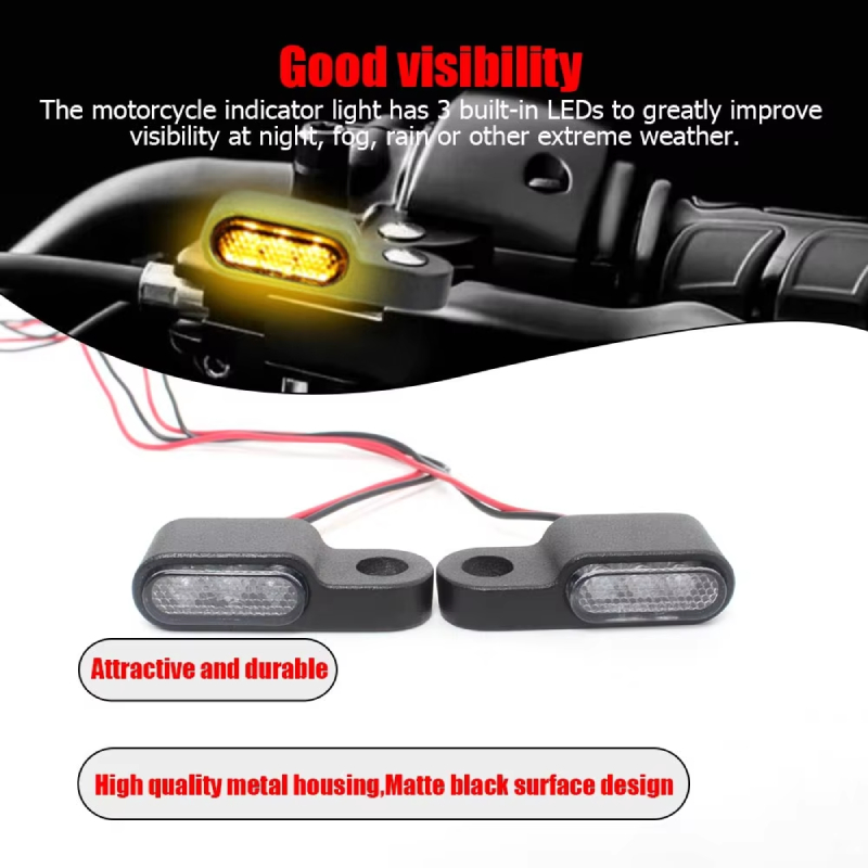 Motorrad LED Mini-Blinker 12V Ein Paar Motorroller Lenker – Bild 3