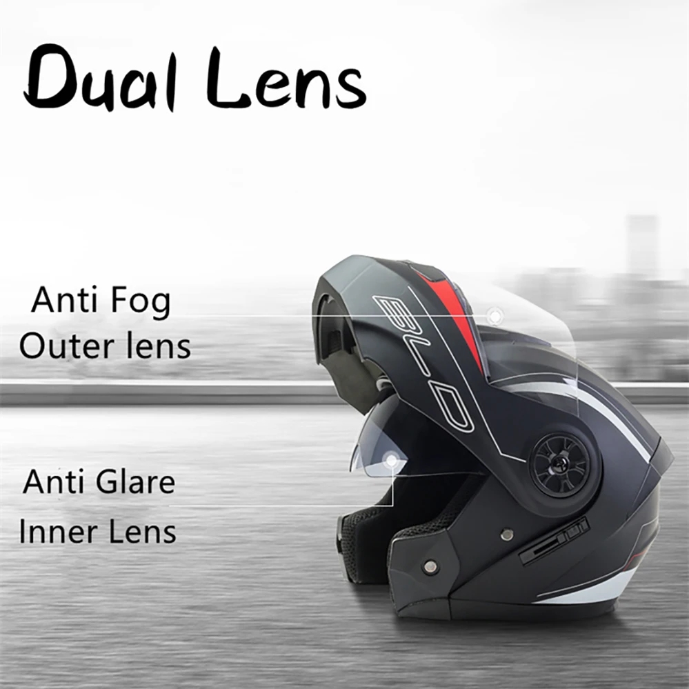Personalisierter Full Face Casco Flip Up Motocross Racing Motorradhelm – Bild 4