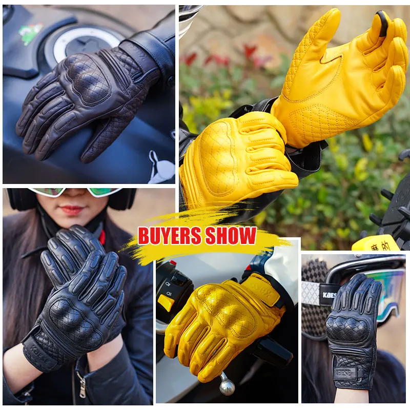 Winter wasserdichte Motorradhandschuhe Lederhandschuhe thermische – Bild 5
