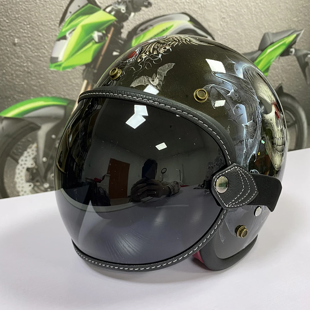 Universal Motorrad Helm Bubble Shield Visier Linse passen alle Vintage Retro Open Face Halbe Helme HD
