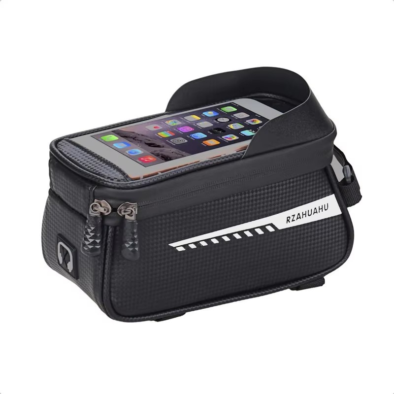 Fahrrad-Vorderrahmentasche, Vorderrohr-Fahrradtasche, Fahrrad-Handyhalterung, Touchscreen-Satteltasche Zubehör