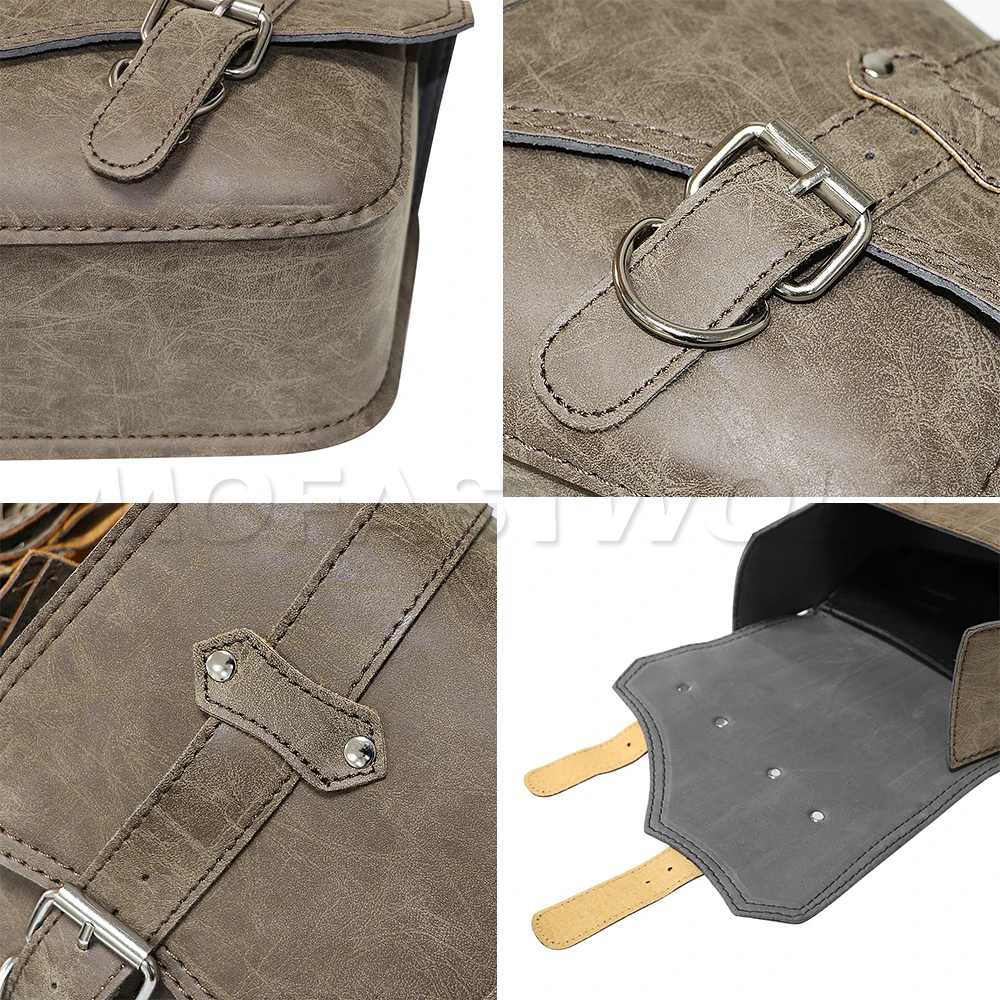 Retro PU Leder Motorrad Satteltasche Satteltaschen Beutel – Bild 6
