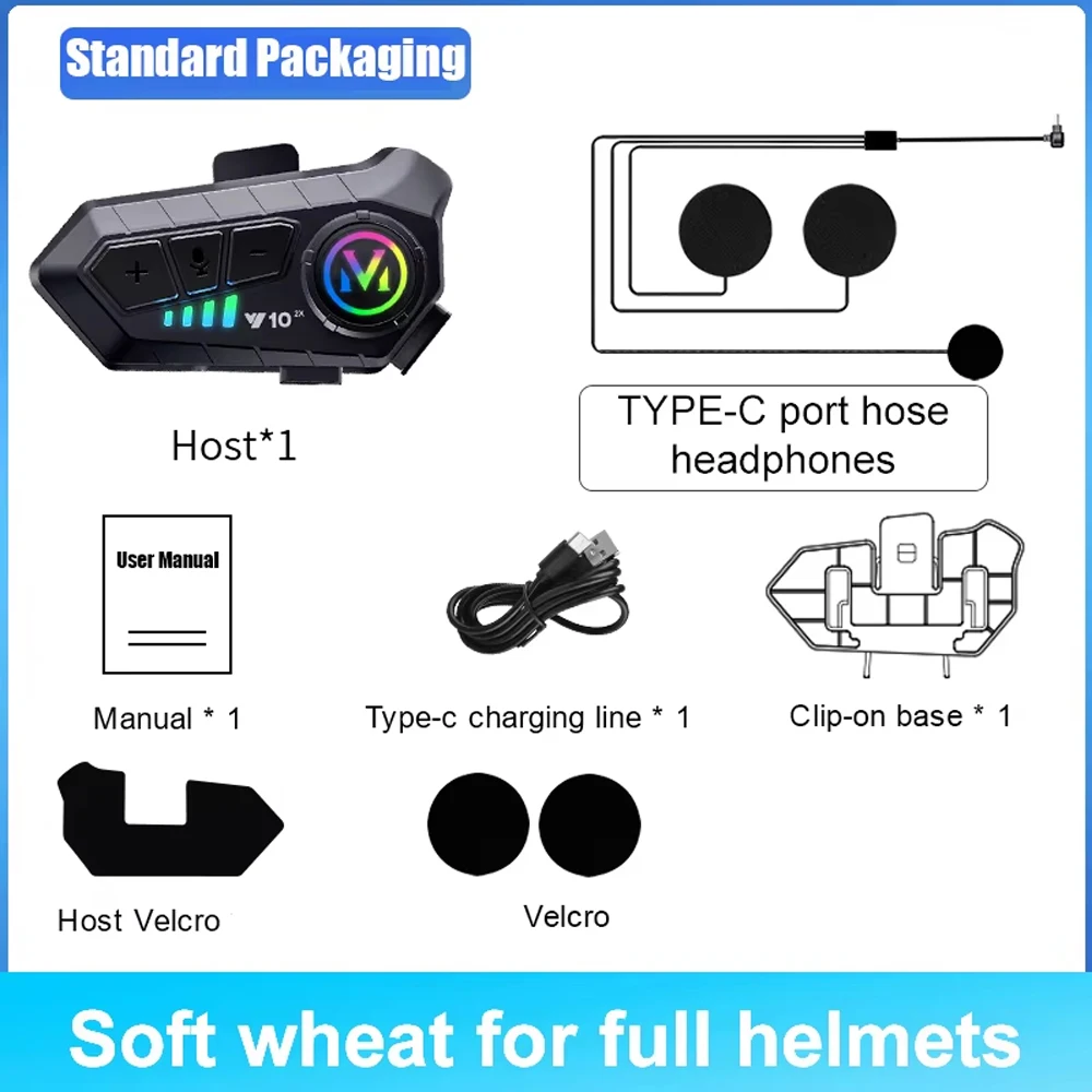 Kabelloses Motorradhelm-Bluetooth-Intercom-Headset 300m Intercomunicador Lautsprecher Wasserdicht