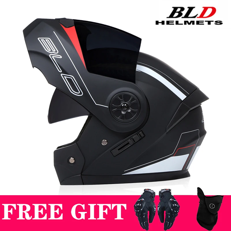Geschenke Neuer Klapphelm Motorradhelm Doppellinse Vollgesichts-Modulhelm Casque Moto Capacete Offener