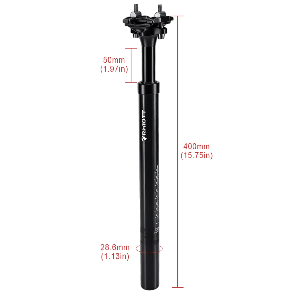 MTB Gefederte Sattelstütze 28,6/30,4/30,9mm Verstellbare Stoßdämpfende Fahrradsattelstütze für Mountainbikes