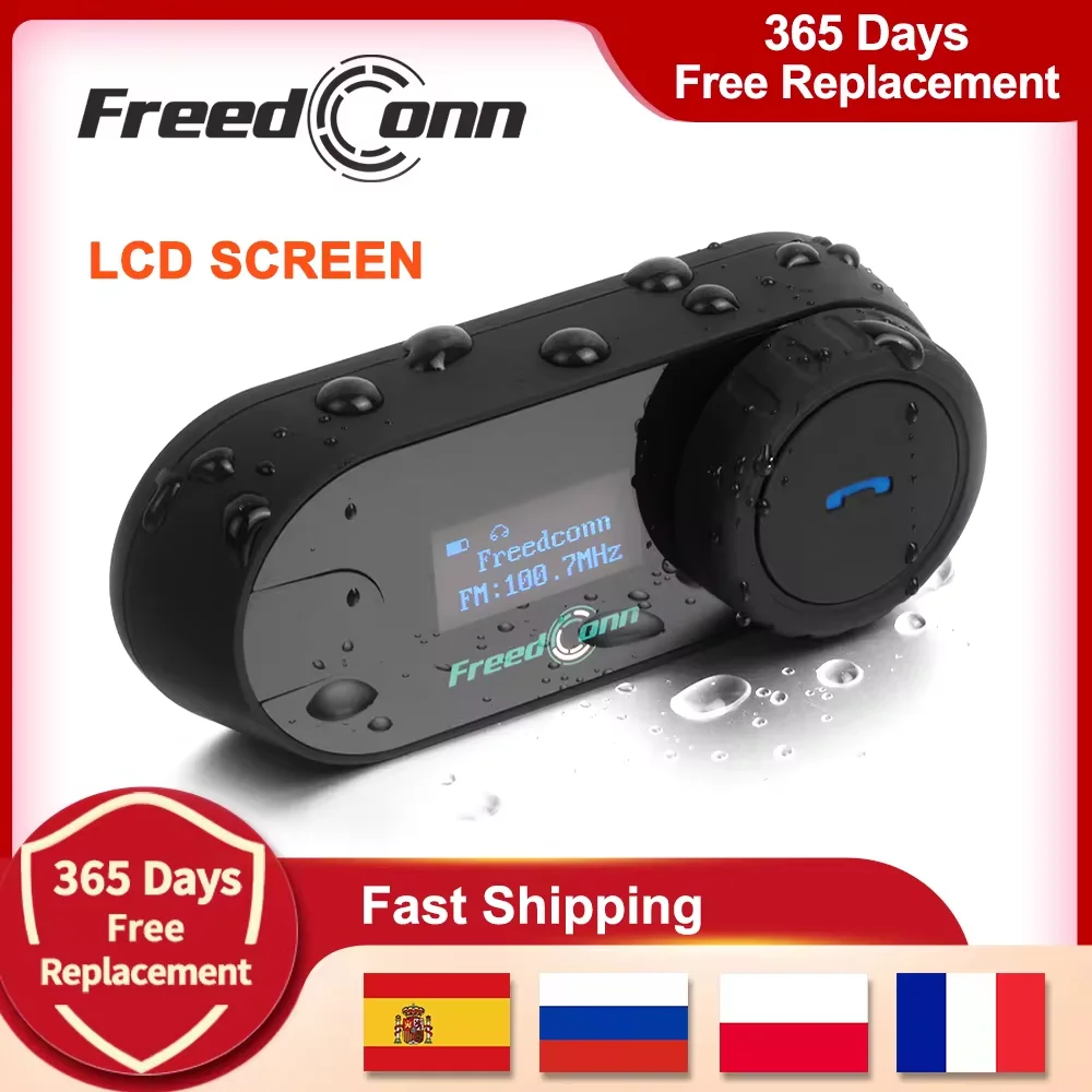 FreedConn TCom SC Bluetooth Motorradhelm-Headset Intercom 6-Wege Drahtloses Motorrad-Musik-Sharing Moto