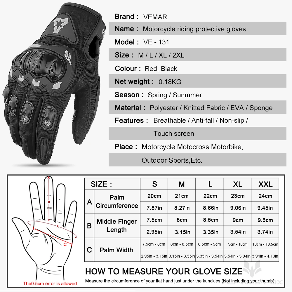 Sommer Motorrad Handschuhe Männer Frauen Voll Finger Touchscreen – Bild 6