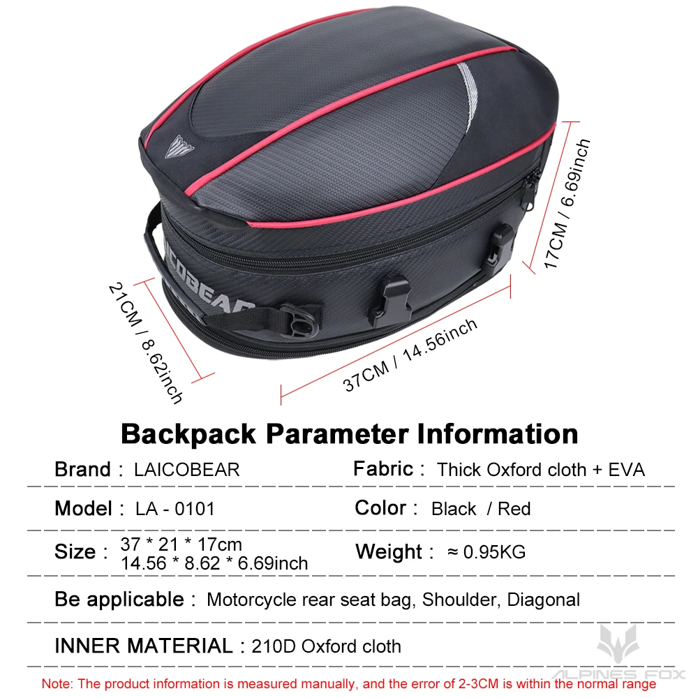 Motorrad-Hecktasche, schwarz, Motorrad, wasserdicht, für Reisen – Bild 4