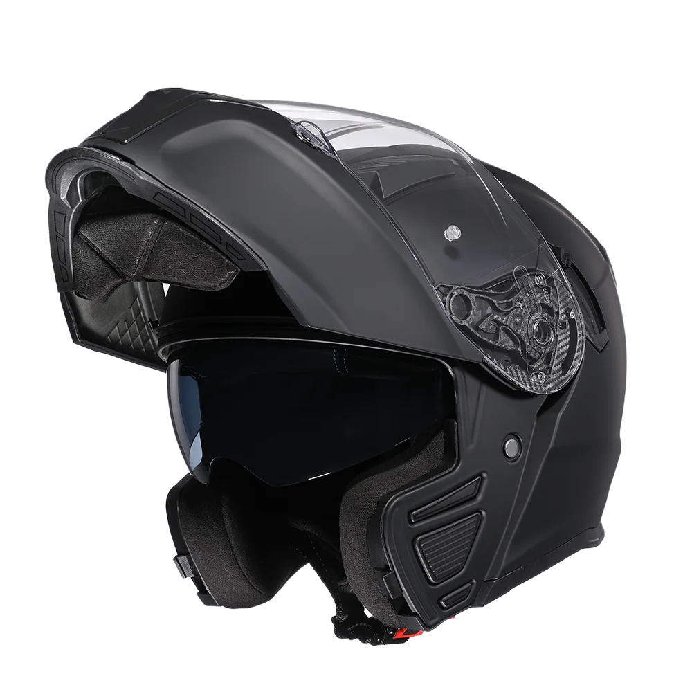 Cyril Motorradhelm Flip Up Dot Zertifizierte Doppellinsenhelme Innenvisier ECE-zertifizierter