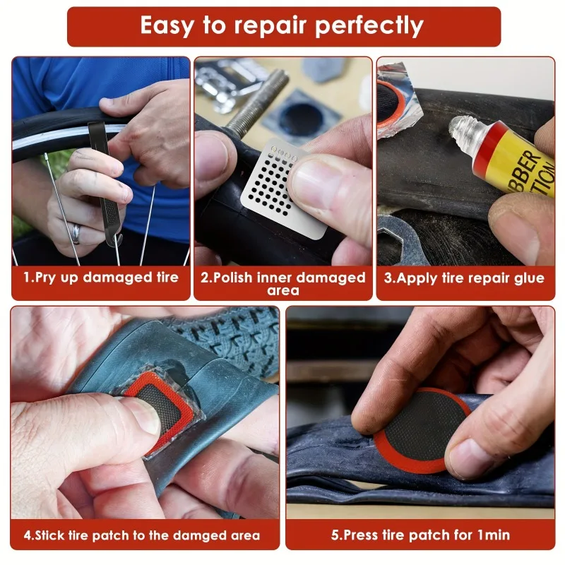 Fahrrad Reifen Reparatur Tool Set Fahrrad Punktion (55 Stück) – Bild 6