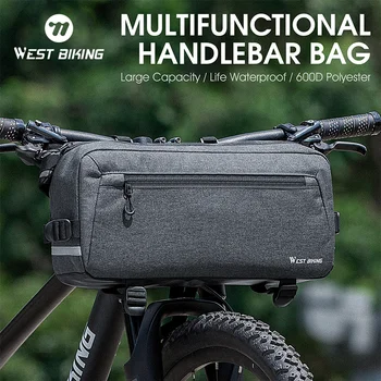 WEST BIKING Multifunktionale Lenkertasche 6,2 l große Kapazität MTB Rennrad Rahmen Pannier Umhängetasche