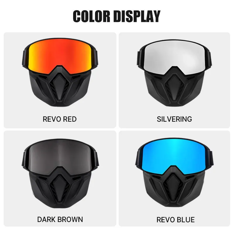 Wind dichte Fahrrad brille mit Mund maske UV-Schutz Motorrad Reit – Image 5