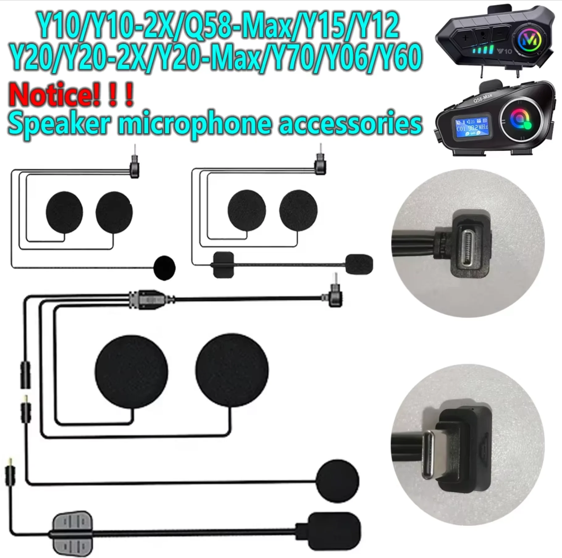 Motorradhelm Bluetooth Headset Intercom Mikrofon Universal Zubehör – Bild 6