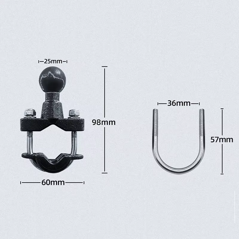 Motorrad Fahrrad Lenker Ram Mount Basis mit 1 Zoll Ball Mount Rail Ram – Bild 2