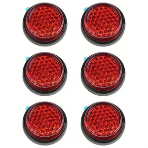 Rote Runde Reflektoraufkleber 25mm Selbstklebende Mini-Katzenaugen Sicherheitswarnaufkleber (6 Stück)