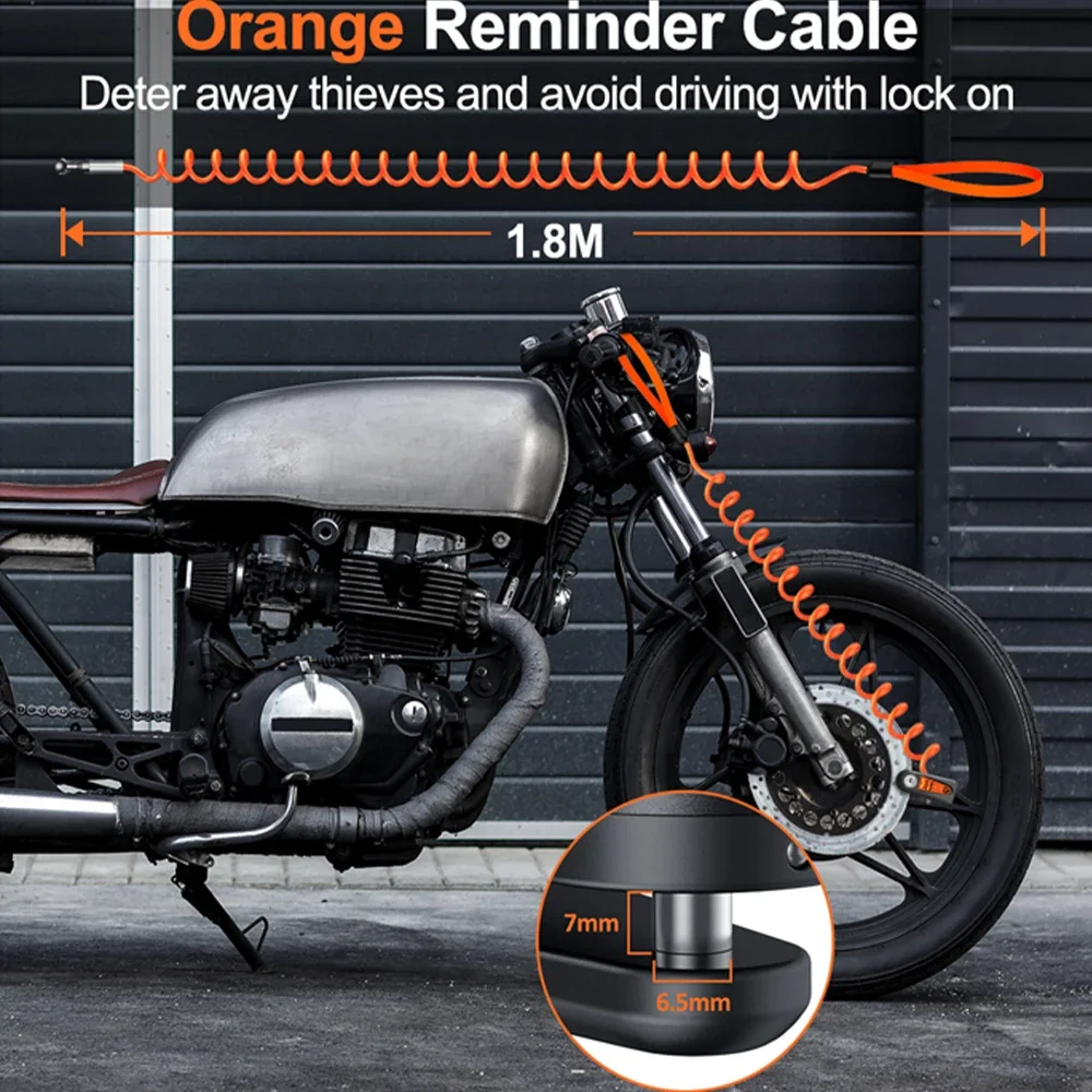 Motorrad Alarm Scheibenbremse Schloss Sicherheit Moto Rad Disk – Image 4