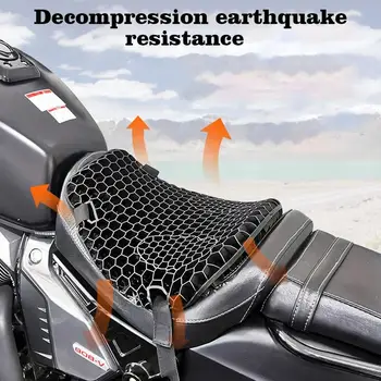 Motorrad Waben Gel Sitzkissen 3D Mesh Stoff Komfort Autobike Dekompression Abdeckung Stoßdämpfende Relief