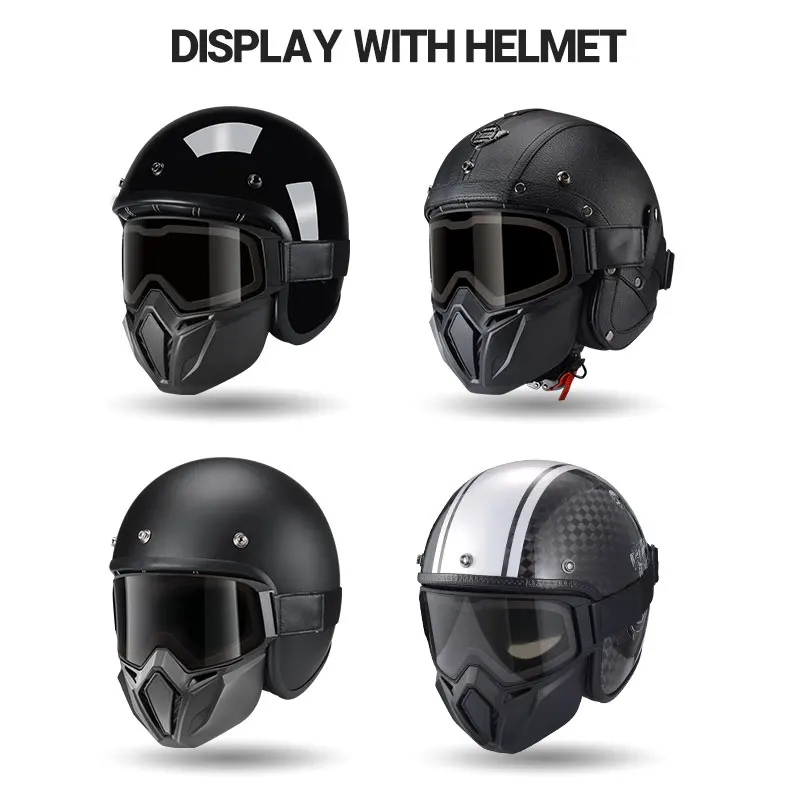 Wind dichte Fahrrad brille mit Mund maske UV-Schutz Motorrad Reit – Image 3