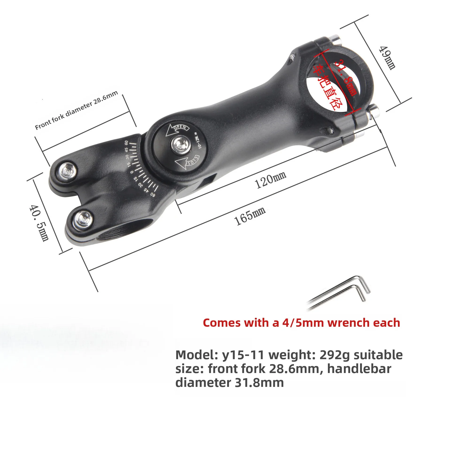 MTB Rennrad Verstellbarer Lenkervorbau 31,8mm /25,4mm Ultraleichter – Image 6