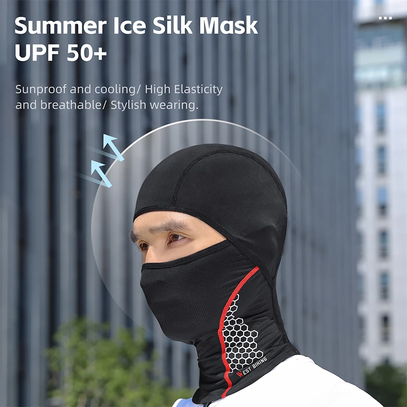 WEST BIKING Sommer Sturmhaube Eisseide Atmungsaktive Vollgesichtsmaske – Image 3