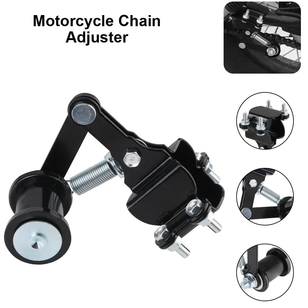 Universal Motorrad Kettenspanner Spannführung mit Führungsrädern Fahrrad Kettenrad Teile Werkzeuge 4-Rad