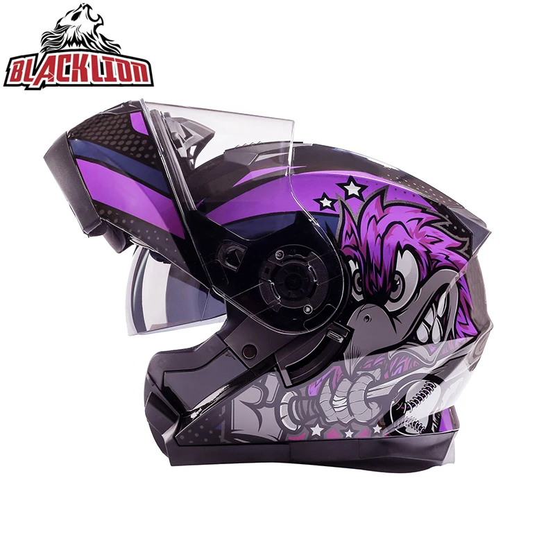 Motorradhelm, Rennhelm, Dual-Visier, modularer, hochklappbarer Integralhelm für Erwachsene, Männer und Frauen