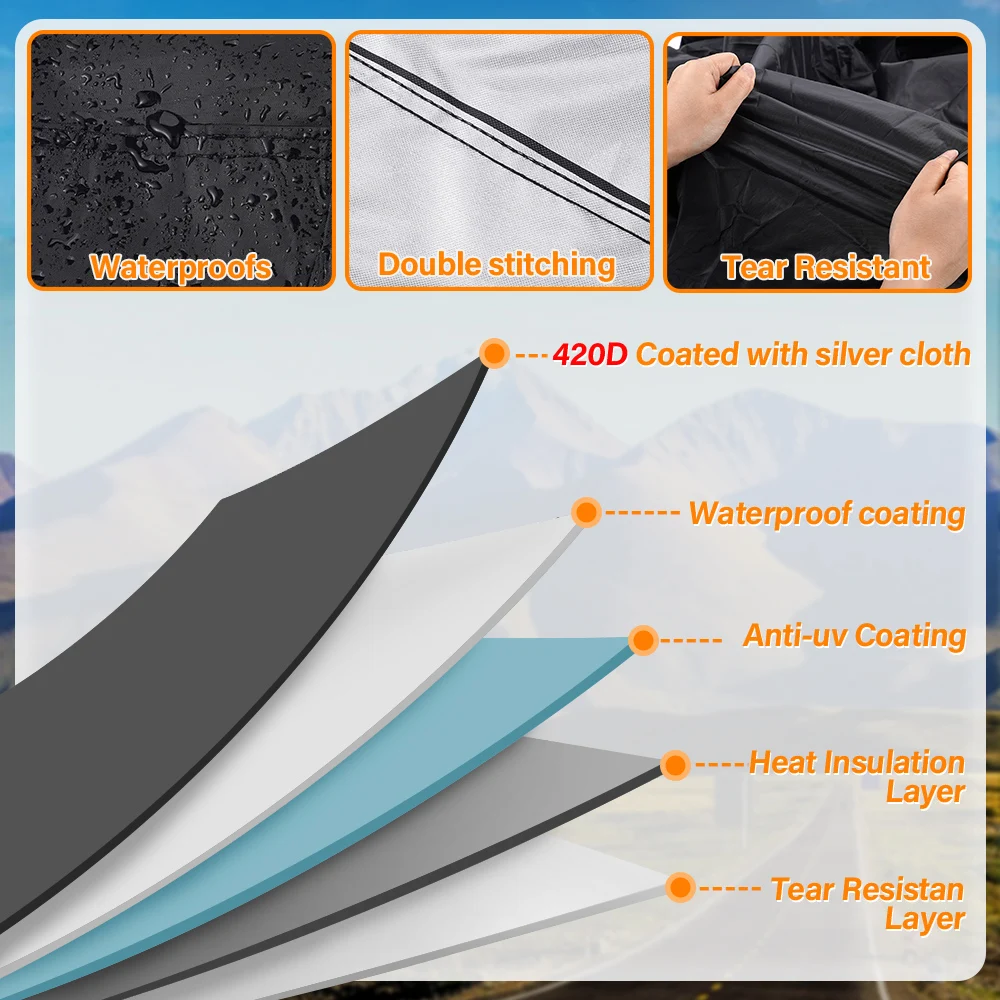 Dicke Oxford Motorrad wasserdichte Abdeckung Universal Outdoor Schutz – Image 3